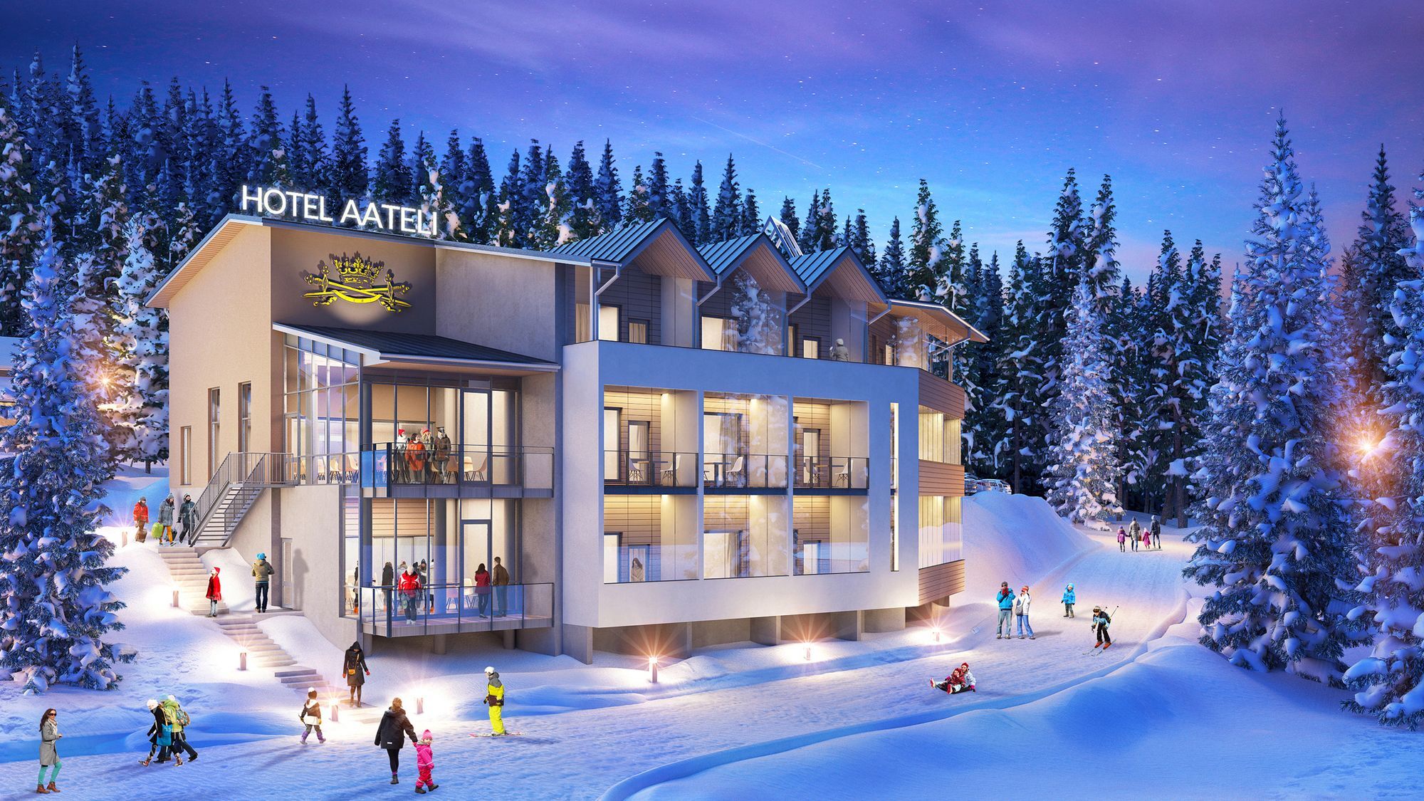 Hotel Aateli Hillside Vuokatti Exteriér fotografie